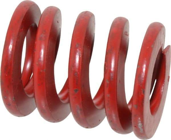 Associated Spring Raymond - 1-1/4" Hole Diam, 5/8" Rod Diam, 1-1/2" Free Length, Red Die Spring - 634.9 Lb Max Deflection, 0.56" Max Deflection, Medium Heavy Duty, Chromium Alloy Steel - Exact Tool & Supply