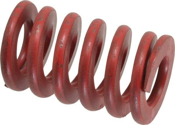 Associated Spring Raymond - 1-1/4" Hole Diam, 5/8" Rod Diam, 2" Free Length, Red Die Spring - 639.4 Lb Max Deflection, 0.74" Max Deflection, Medium Heavy Duty, Chromium Alloy Steel - Exact Tool & Supply