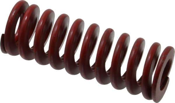 Associated Spring Raymond - 1-1/4" Hole Diam, 5/8" Rod Diam, 3-1/2" Free Length, Red Die Spring - 569.8 Lb Max Deflection, 1.3" Max Deflection, Medium Heavy Duty, Chromium Alloy Steel - Exact Tool & Supply