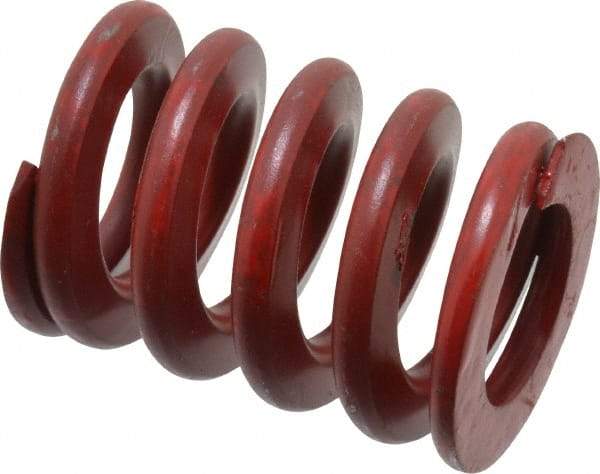 Associated Spring Raymond - 1-1/2" Hole Diam, 3/4" Rod Diam, 2" Free Length, Red Die Spring - 799.2 Lb Max Deflection, 0.74" Max Deflection, Medium Heavy Duty, Chromium Alloy Steel - Exact Tool & Supply