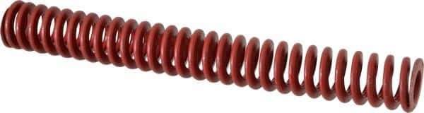 Associated Spring Raymond - 1-1/2" Hole Diam, 3/4" Rod Diam, 12" Free Length, Red Die Spring - 639.4 Lb Max Deflection, 4.44" Max Deflection, Medium Heavy Duty, Chromium Alloy Steel - Exact Tool & Supply