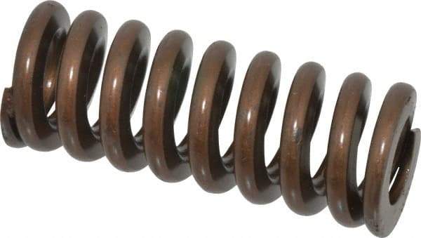 Associated Spring Raymond - 1" Hole Diam, 1/2" Rod Diam, 2-1/2" Free Length, Gold Die Spring - 510 Lb Max Deflection, 0.75" Max Deflection, Heavy Duty, Chromium Alloy Steel - Exact Tool & Supply