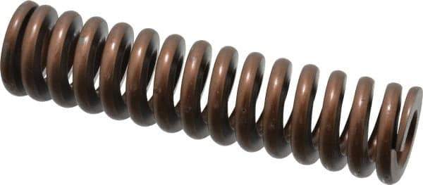 Associated Spring Raymond - 1-1/4" Hole Diam, 5/8" Rod Diam, 5" Free Length, Gold Die Spring - 795 Lb Max Deflection, 1.5" Max Deflection, Heavy Duty, Chromium Alloy Steel - Exact Tool & Supply