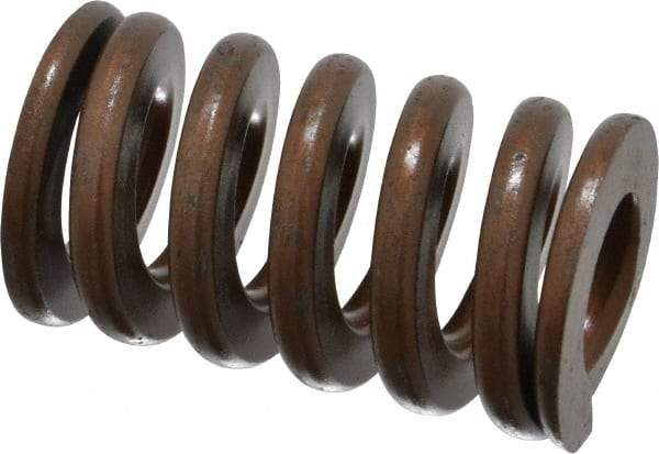 Associated Spring Raymond - 1-1/2" Hole Diam, 3/4" Rod Diam, 2-1/2" Free Length, Gold Die Spring - 1162.5 Lb Max Deflection, 0.75" Max Deflection, Heavy Duty, Chromium Alloy Steel - Exact Tool & Supply