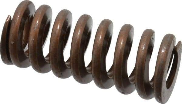 Associated Spring Raymond - 1-1/2" Hole Diam, 3/4" Rod Diam, 3-1/2" Free Length, Gold Die Spring - 1117.2 Lb Max Deflection, 1.05" Max Deflection, Heavy Duty, Chromium Alloy Steel - Exact Tool & Supply