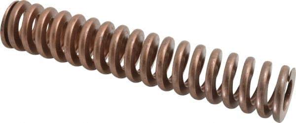 Associated Spring Raymond - 1-1/2" Hole Diam, 3/4" Rod Diam, 8" Free Length, Gold Die Spring - 1036.8 Lb Max Deflection, 2.4" Max Deflection, Heavy Duty, Chromium Alloy Steel - Exact Tool & Supply