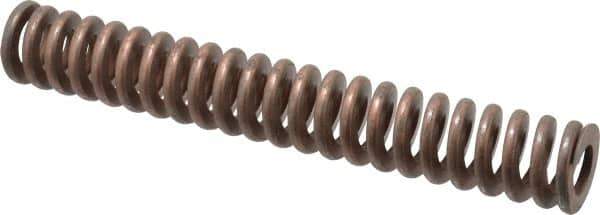 Associated Spring Raymond - 1-1/2" Hole Diam, 3/4" Rod Diam, 10" Free Length, Gold Die Spring - 1032 Lb Max Deflection, 3" Max Deflection, Heavy Duty, Chromium Alloy Steel - Exact Tool & Supply