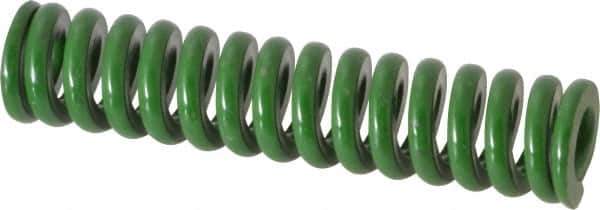 Associated Spring Raymond - 1" Hole Diam, 1/2" Rod Diam, 4-1/2" Free Length, Green Die Spring - 549 Lb Max Deflection, 1.13" Max Deflection, Extra Heavy Duty, Chromium Alloy Steel - Exact Tool & Supply