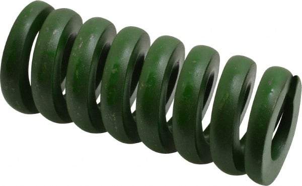 Associated Spring Raymond - 1-1/2" Hole Diam, 3/4" Rod Diam, 3-1/2" Free Length, Green Die Spring - 1715 Lb Max Deflection, 0.88" Max Deflection, Extra Heavy Duty, Chromium Alloy Steel - Exact Tool & Supply