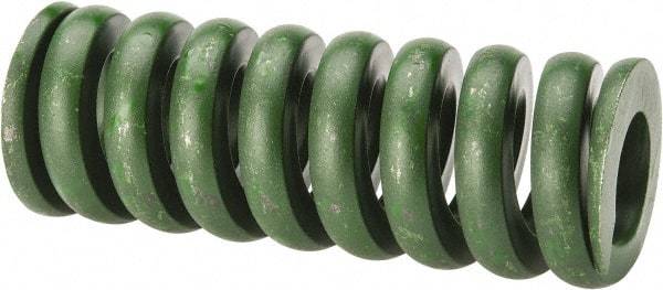 Associated Spring Raymond - 1-1/2" Hole Diam, 3/4" Rod Diam, 4" Free Length, Green Die Spring - 1712 Lb Max Deflection, 1" Max Deflection, Extra Heavy Duty, Chromium Alloy Steel - Exact Tool & Supply