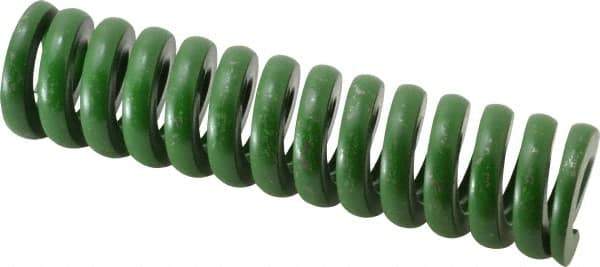 Associated Spring Raymond - 1-1/2" Hole Diam, 3/4" Rod Diam, 6" Free Length, Green Die Spring - 1656 Lb Max Deflection, 1.5" Max Deflection, Extra Heavy Duty, Chromium Alloy Steel - Exact Tool & Supply