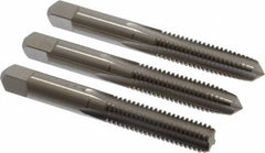 Hertel - 3/8-16 UNC, 4 Flute, Bottoming, Plug & Taper, Bright Finish, High Speed Steel Tap Set - 2-15/16" OAL, 2B/3B Class of Fit - Exact Tool & Supply