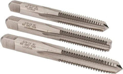 Hertel - 1/4-20 UNC, 4 Flute, Bottoming, Plug & Taper, Bright Finish, High Speed Steel Tap Set - 2-1/2" OAL, 2B/3B Class of Fit - Exact Tool & Supply