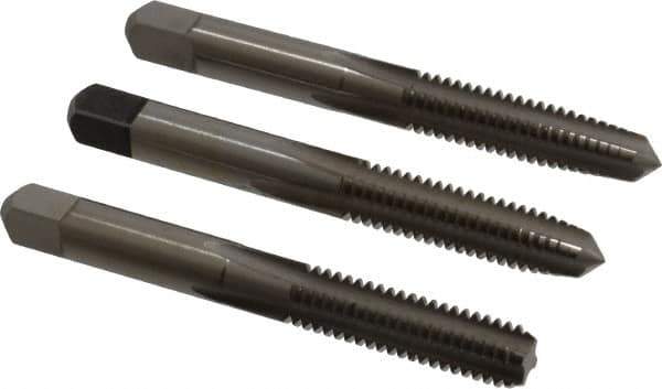 Hertel - 5/16-18 UNC, 4 Flute, Bottoming, Plug & Taper, Bright Finish, High Speed Steel Tap Set - 2-23/32" OAL, 2B/3B Class of Fit - Exact Tool & Supply