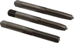 Hertel - 5/16-18 UNC, 4 Flute, Bottoming, Plug & Taper, Bright Finish, High Speed Steel Tap Set - 2-23/32" OAL, 2B/3B Class of Fit - Exact Tool & Supply