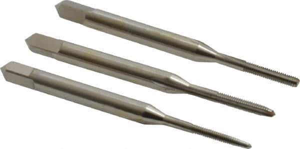 Hertel - #1-72 UNF, 2 Flute, Bottoming, Plug & Taper, Bright Finish, High Speed Steel Tap Set - 1-11/16" OAL, 2B/3B Class of Fit - Exact Tool & Supply