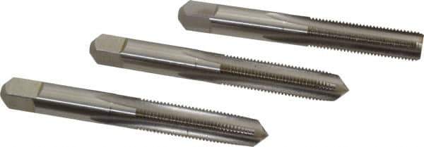 Hertel - 3/8-24 UNF, 4 Flute, Bottoming, Plug & Taper, Bright Finish, High Speed Steel Tap Set - 2-15/16" OAL, 2B/3B Class of Fit - Exact Tool & Supply