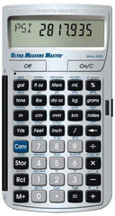 Calculated Industries - 11-Digit LCD (7 Normal & 4 Fractions) 400 Function Handheld Calculator - 0.73" x 2.56" (19.00mm x 65.0mm) Display Size, Silver, CR-2016 Powered, 7" Long x 5" Wide x 1" High - Exact Tool & Supply