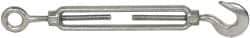 Made in USA - 400 Lb Load Limit, 1/4" Thread Diam, 4" Take Up, Steel Hook & Eye Turnbuckle - 8-1/4" Closed Length - Exact Tool & Supply