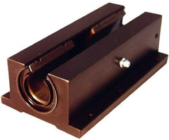 L.M76 - 2.0012" Inside Diam, Open Twin Pillow Block Linear Bearing - 6" Overall Width - Exact Tool & Supply