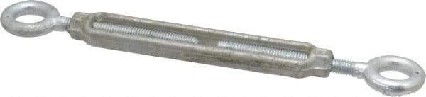 Made in USA - 800 Lb Load Limit, 5/16" Thread Diam, 4-1/2" Take Up, Steel Eye & Eye Turnbuckle - 9-9/16" Closed Length - Exact Tool & Supply