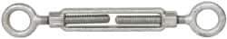 Made in USA - 3,500 Lb Load Limit, 5/8" Thread Diam, 6" Take Up, Steel Eye & Eye Turnbuckle - 16" Closed Length - Exact Tool & Supply
