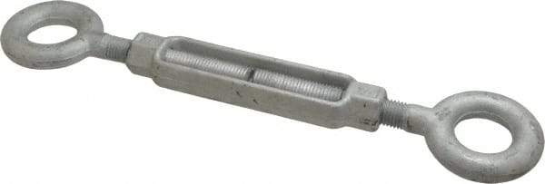 Made in USA - 7,200 (Eye) Lb Load Limit, 7/8" Thread Diam, 6" Take Up, Steel Eye & Eye Turnbuckle - 18" Closed Length - Exact Tool & Supply