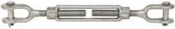 Made in USA - 5,200 Lb Load Limit, 3/4" Thread Diam, 6" Take Up, Steel Jaw & Jaw Turnbuckle - 17" Closed Length - Exact Tool & Supply