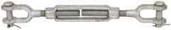 Made in USA - 7,200 (Jaw) Lb Load Limit, 7/8" Thread Diam, 6" Take Up, Steel Jaw & Jaw Turnbuckle - 19-1/2" Closed Length - Exact Tool & Supply