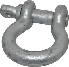 Made in USA - 7/8" Nominal Chain Size, 6.5 Ton Carbon Steel Screw Anchor Shackle - 7/8" Diam, 1" Pin Diam, 3-1/8" High x 1-7/16" Wide Inside Jaw, 2-1/16" Inside Width, 2" Max Body Thickness - Exact Tool & Supply