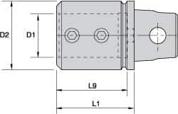 Kennametal - 3/4" Bore Diam, 1.26" Body Diam x 1.26" Body Length, Boring Bar Holder & Adapter - 1.06" Bore Depth, Internal Coolant - Exact Tool & Supply