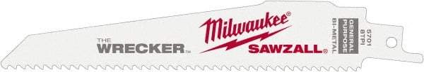 Milwaukee Tool - Steel Reciprocating Saw Blade - Tapered Profile, Toothed Edge - Exact Tool & Supply