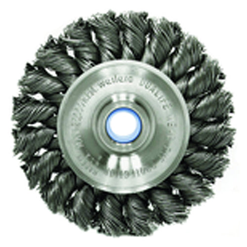 3″ Diameter-3/8″-1/2″ Arbor Hole - Knot Twist Steel Wire Straight Wheel - Exact Tool & Supply