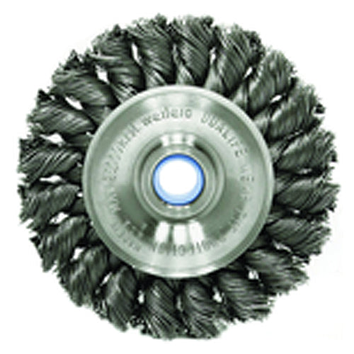 3″ Standard Twist Knot Wire Wheel, .014″ Steel Fill, 1/2″-3/8″ Arbor Hole, Retail Pack - Exact Tool & Supply