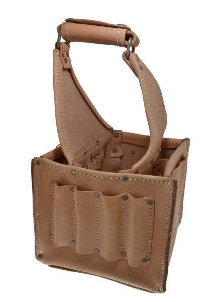 CLC - 17 Pocket Natural Leather Tool Tote - 8" Wide - Exact Tool & Supply