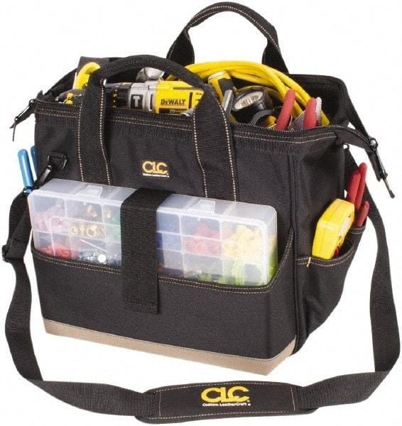 CLC - 23 Pocket Black & Khaki Polyester Tool Bag - 16" Wide x 9" Deep x 11" High - Exact Tool & Supply