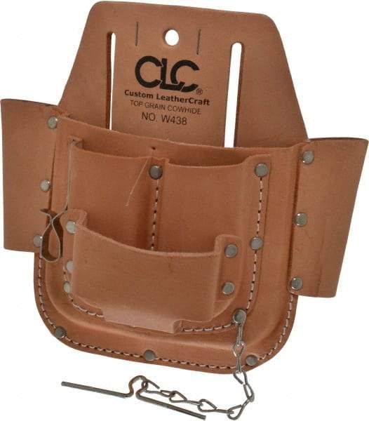 CLC - 6 Pocket General Purpose Holster - Leather, Natural - Exact Tool & Supply