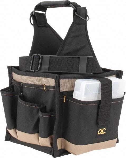 CLC - 25 Pocket Black & Khaki Polyester Tool Tote - 8" Wide x 8" Deep x 17" High - Exact Tool & Supply