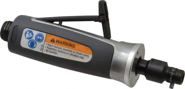 Ingersoll-Rand - 1/4" Collet, Straight Handle, Straight Air Die Grinder - 30,000 RPM, Rear Exhaust, 30 CFM, 0.3 hp, 620 kPa, 1/4 NPT - Exact Tool & Supply