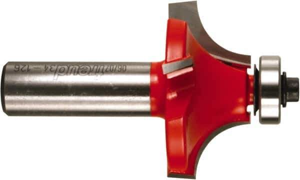 Freud - 1-5/8" Cut Diam, 3/4" Length of Cut, 4 Flute Round-Over Edge Profile Router Bit - Carbide-Tipped, 1/2" Shank Diam, 2-3/4" OAL, Proprietary Coating - Exact Tool & Supply