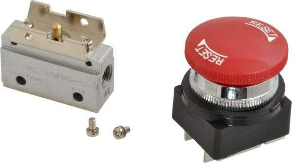 ARO/Ingersoll-Rand - 1/8" NPT Manual Mechanical Valve - 3-Way, 2 Position, Palm Button/Detent & 0.2 CV Rate - Exact Tool & Supply