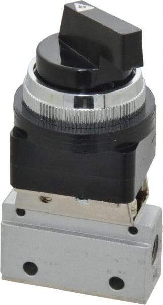ARO/Ingersoll-Rand - 1/8" NPT Manual Mechanical Valve - 3-Way, 2 Position, Long Selector/Manual & 0.2 CV Rate - Exact Tool & Supply