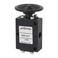 ARO/Ingersoll-Rand - 1/8" NPT Manual Mechanical Valve - 3-Way, 2 Position, Palm Button/Manual & 0.4 CV Rate - Exact Tool & Supply