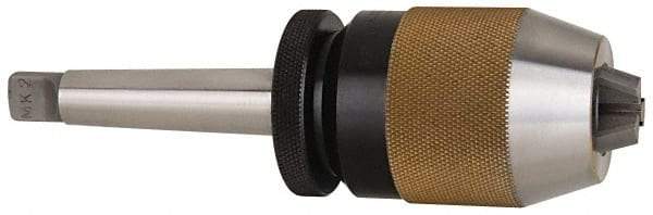 Albrecht - 2MT, 1/32 to 1/2" Capacity, Steel Integral Shank Drill Chuck - Keyless, Taper Shank, 2" Sleeve Diam, 3-3/8" Open Length - Exact Tool & Supply