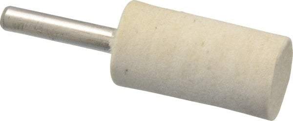 Divine Brothers - 3/4" Diam, 1/4" Shank Diam, Cylinder Shaped Mounted Bob - Medium Density, 1-1/2" Head Length, Wool Felt - Exact Tool & Supply