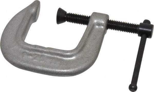 Wilton - Light-Duty 1" Max Opening, 1-1/16" Throat Depth, Ductile Iron Standard C-Clamp - 645 Lb Capacity, 0" Min Opening, Standard Throat Depth - Exact Tool & Supply