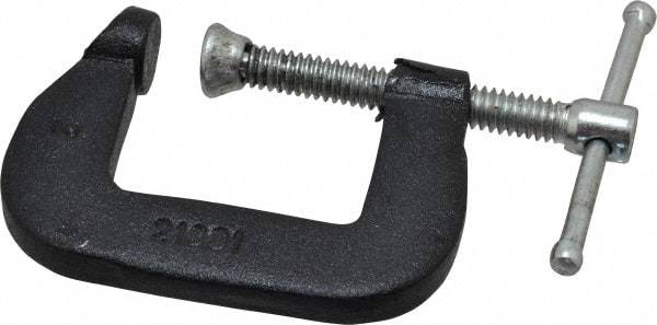 Wilton - Light-Duty 1" Max Opening, 1" Throat Depth, Forged Steel Standard C-Clamp - 500 Lb Capacity, 0" Min Opening, Standard Throat Depth, Steel Screw - Exact Tool & Supply