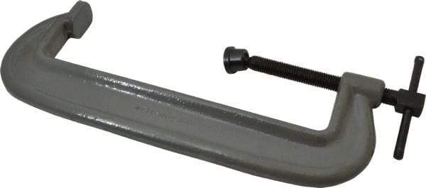 Wilton - Heavy-Duty 12" Max Opening, 2-15/16" Throat Depth, Forged Steel Standard C-Clamp - 15,000 Lb Capacity, 8" Min Opening, Standard Throat Depth, Cold Drawn Steel Screw - Exact Tool & Supply