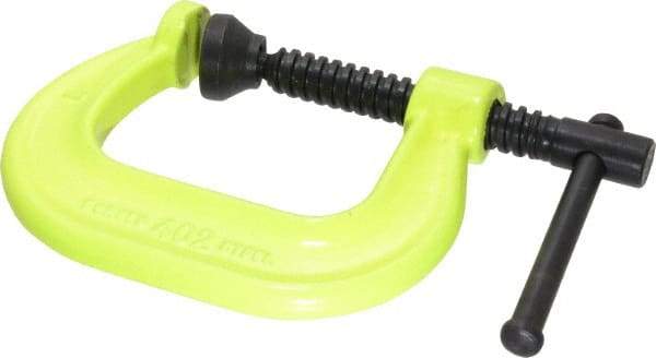 Wilton - Regular-Duty 2-1/8" Max Opening, 2-1/4" Throat Depth, Forged Steel Standard C-Clamp - 3,500 Lb Capacity, 0" Min Opening, Deep Throat, Alloy Steel Screw - Exact Tool & Supply