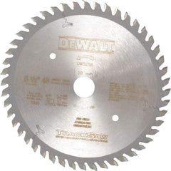 DeWALT - 6-1/2" Diam, 20mm Arbor Hole Diam, 48 Tooth Wet & Dry Cut Saw Blade - Carbide-Tipped, Crosscutting, Mitering, Ripping, Truing Action, Standard Round Arbor - Exact Tool & Supply